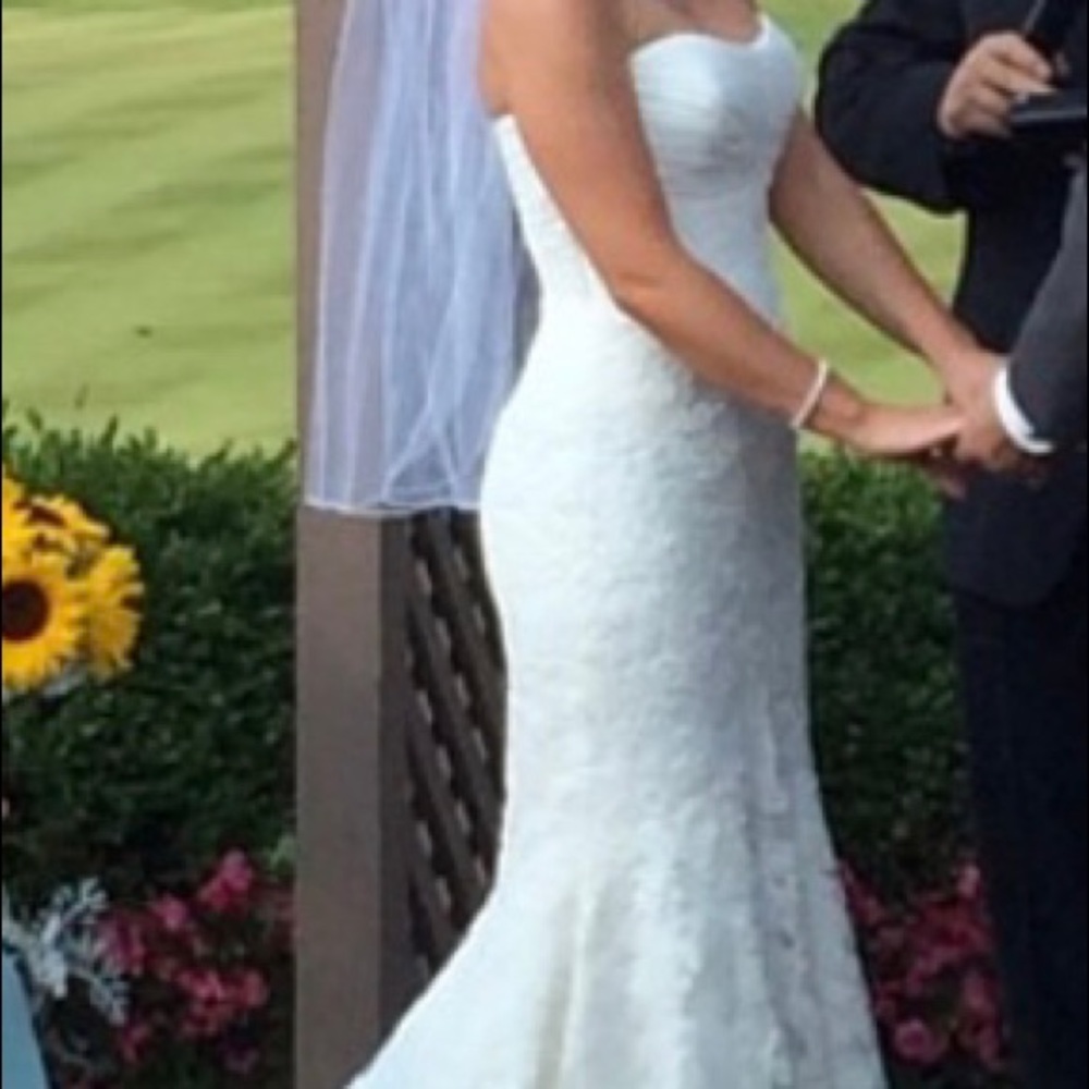 Blue by Enzoani - pleated chiffon and lace - 6